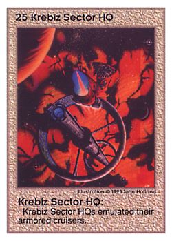 Need: 0    Want: 0    Have: 41    Will Trade: 39    In Storage: 6              HQ25 ‑ Krebiz Sector HQ  Set: UE  Rarity: V4    Artist: John Holland    