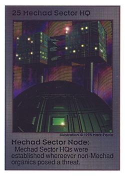 Need: 0    Want: 0    Have: 48    Will Trade: 46    In Storage: 9              HQ25 ‑ Mechad Sector HQ  Set: UE  Rarity: V4    Artist: Mark Poole    
