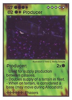 Need: 1    Want: 3    Have: 3    Will Trade: 0    In Storage: 0              S7/B2 ‑ Producer (Aqaaran)  Set: GI  Rarity: V2    Artist: C. Henry Schulte    