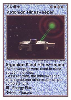 Need: 0    Want: 0    Have: 48 (+35)    Will Trade: 44    In Storage: 10              S4 ‑ Argonian Minesweeper ‑ Argonian Sleet Minesweeper  Set: UE  Rarity: V4    Artist: Gary A. Kalin    