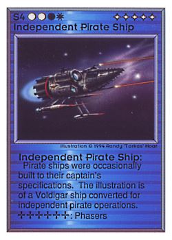 Need: 0    Want: 0    Have: 105 (+39)    Will Trade: 101    In Storage: 50              S4 ‑ Independent Pirate Ship  Set: UE  Rarity: R1    Artist: Randy 'Tarkas' Hoar    