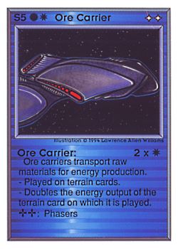 Need: 0    Want: 0    Have: 104 (+40)    Will Trade: 100    In Storage: 50              S5 ‑ Ore Carrier  Set: UE  Rarity: R1    Artist: Lawrence Allen Williams    