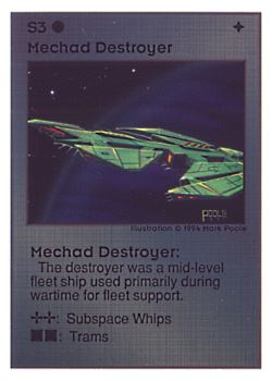 Need: 0    Want: 0    Have: 147 (+21)    Will Trade: 143    In Storage: 40              S3 ‑ Mechad Destroyer  Set: UE  Rarity: U4    Artist: Mark Poole    
