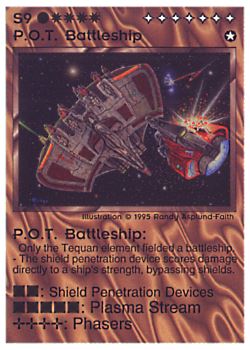 Need: 0    Want: 0    Have: 11 (+42)    Will Trade: 9    In Storage: 7              S9 ‑ P.O.T. Battleship  Set: NE  Rarity: V1    Artist: Randy Asplund‑Faith    