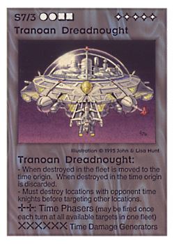 Need: 0    Want: 0    Have: 47    Will Trade: 41    In Storage: 36              S7/3 ‑ Tranoan Dreadnought  Set: TG  Rarity: V1    Artist: John Hunt & Lisa Hunt    