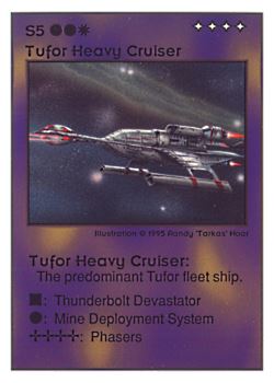 Need: 0    Want: 0    Have: 38 (+11)    Will Trade: 34    In Storage: 6              S5 ‑ Tufor Heavy Cruiser  Set: UE  Rarity: V3    Artist: Randy 'Tarkas' Hoar    