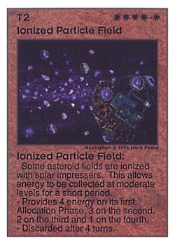 Need: 0    Want: 0    Have: 148 (+46)    Will Trade: 144    In Storage: 72              T2 ‑ Ionized Particle Field  Set: UE  Rarity: C2    Artist: Mark Poole    