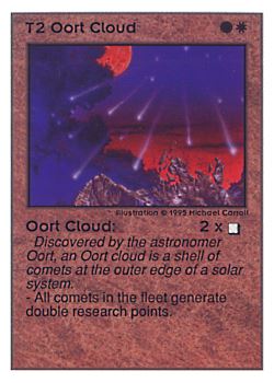 Need: 0    Want: 0    Have: 92    Will Trade: 84    In Storage: 33              T2 ‑ Oort Cloud  Set: UE  Rarity: U2    Artist: Michael Carroll    