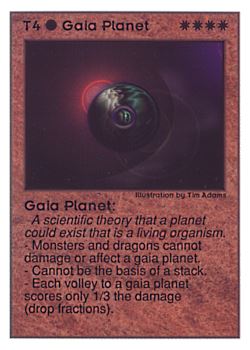Need: 0    Want: 0    Have: 49    Will Trade: 41    In Storage: 12              T4 ‑ Gaia Planet  Set: UE  Rarity: R2    Artist: Tim Adams    
