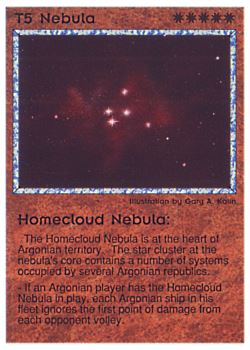 Need: 0    Want: 0    Have: 32 (+21)    Will Trade: 28    In Storage: 21              T5 ‑ Nebula ‑ Homecloud Nebula  Set: PE  Rarity: V2    Artist: Gary A. Kalin    