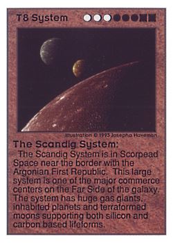 Need: 0    Want: 0    Have: 21 (+3)    Will Trade: 19    In Storage: 12              T8 ‑ System ‑ The Scandig System  Set: UE  Rarity: V1    Artist: Josepha Haveman    